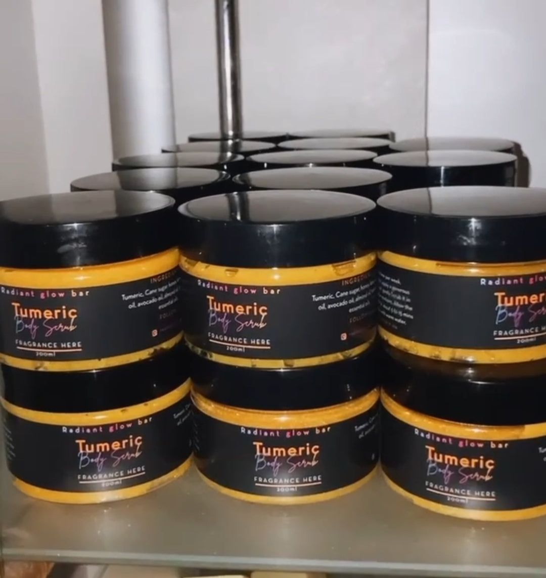 “Glow so simple” turmeric brightening scrub.